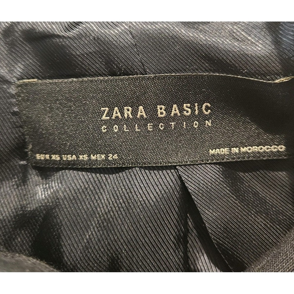 Zara Women Military Band Frock Coat XS Gold Button Trim Dark Academia Navy - Picture 3 of 5